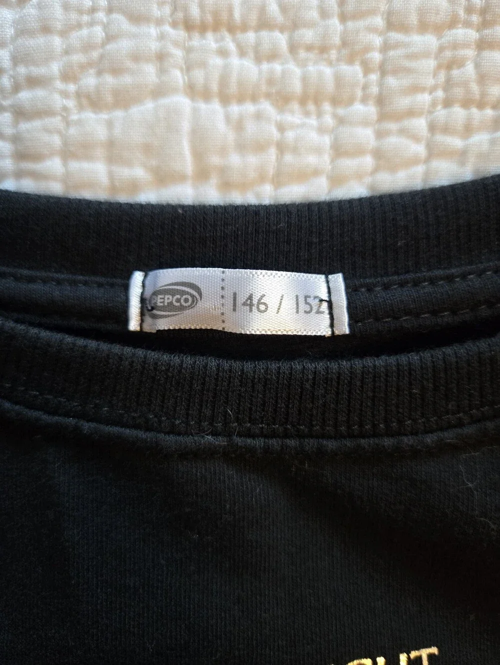 Pepco EU Brand, Girls' Black 'I Want Friday Forever Long Sleeve Top Size 146/152 - Picture 3 of 10